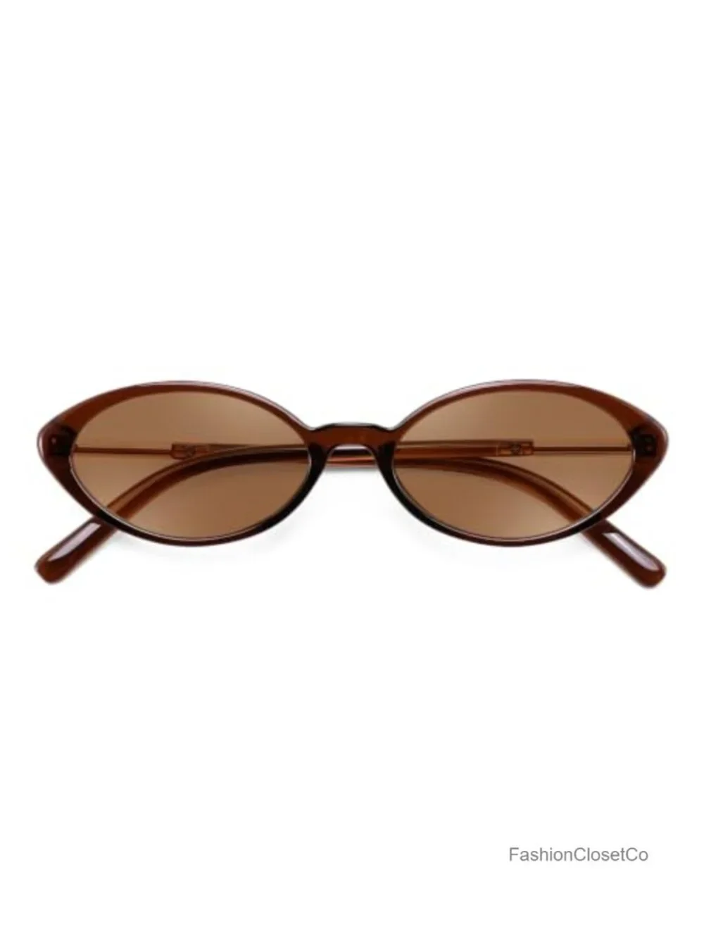 Retro Oval Cat Eye Sunglasses UV400 Protection Narrow Shades